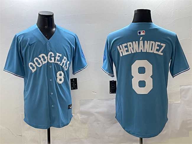 Men%27s Los Angeles Dodgers #8 Enrique Hernandez Light Blue Limited Stitched Jersey->los angeles dodgers->MLB Jersey